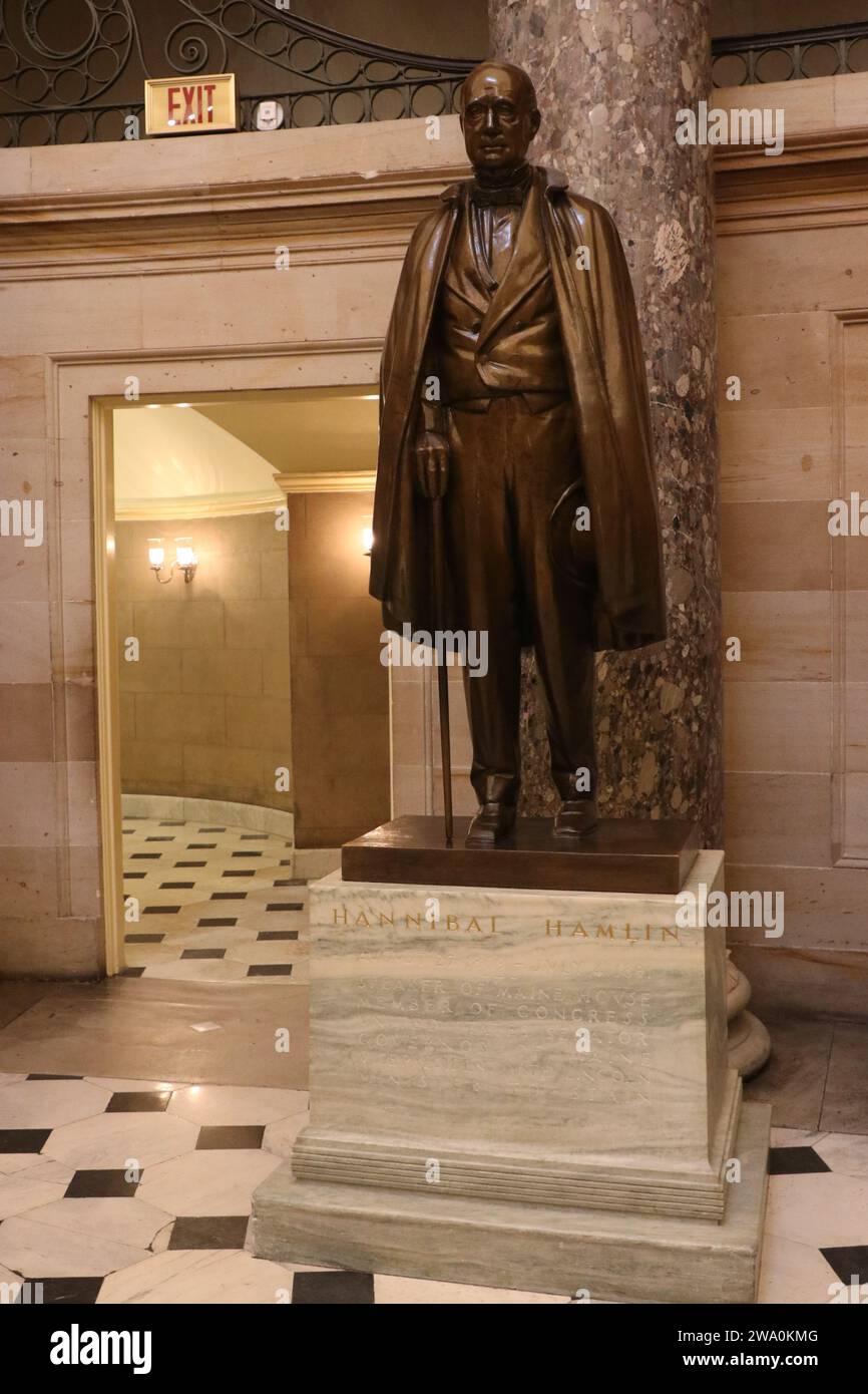 Hannibal Hamlin, ex vice president of the United States Statue in the Capitol Stock Photo