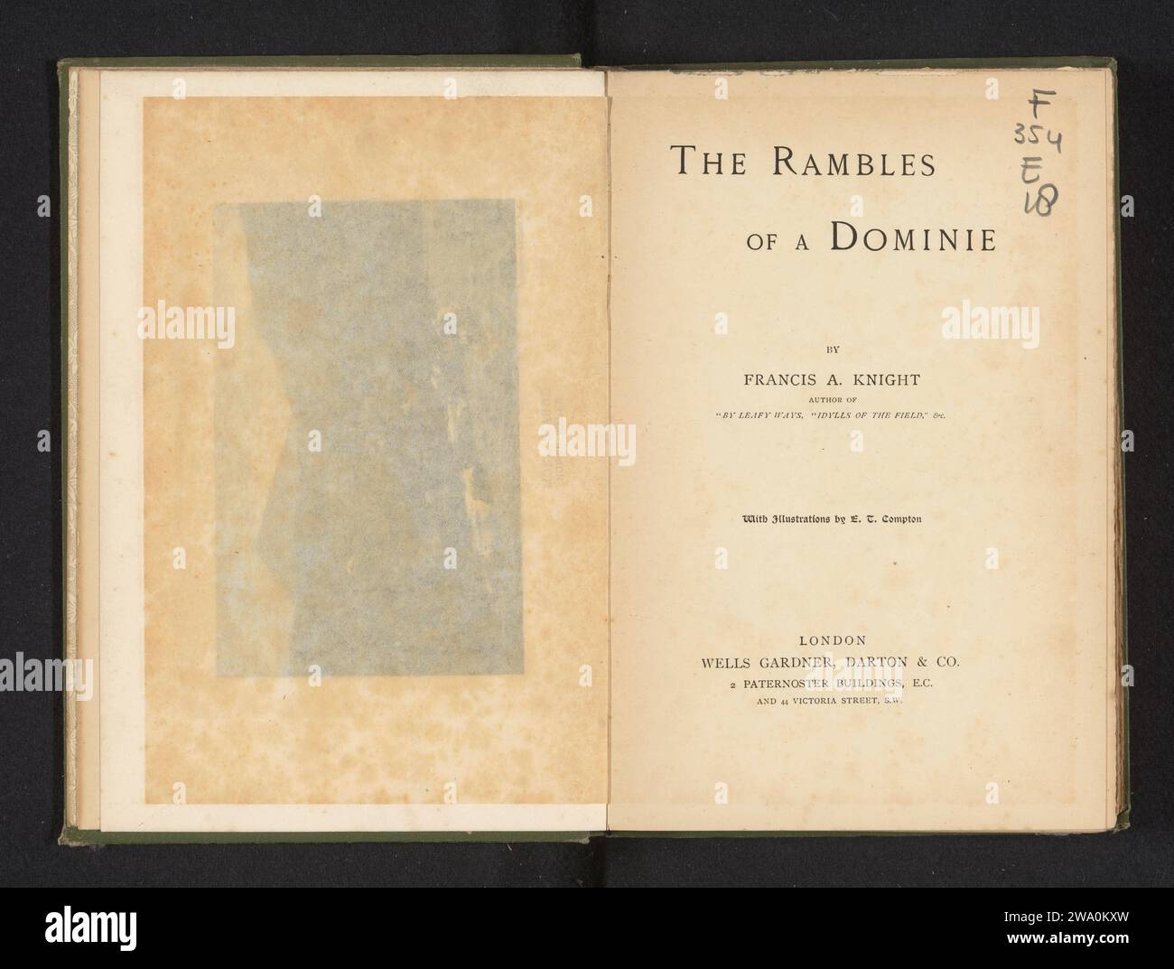 Rambles of a dominie, Francis A. Knight, 1891 book  London paper. cardboard. linen (material) printing Stock Photo