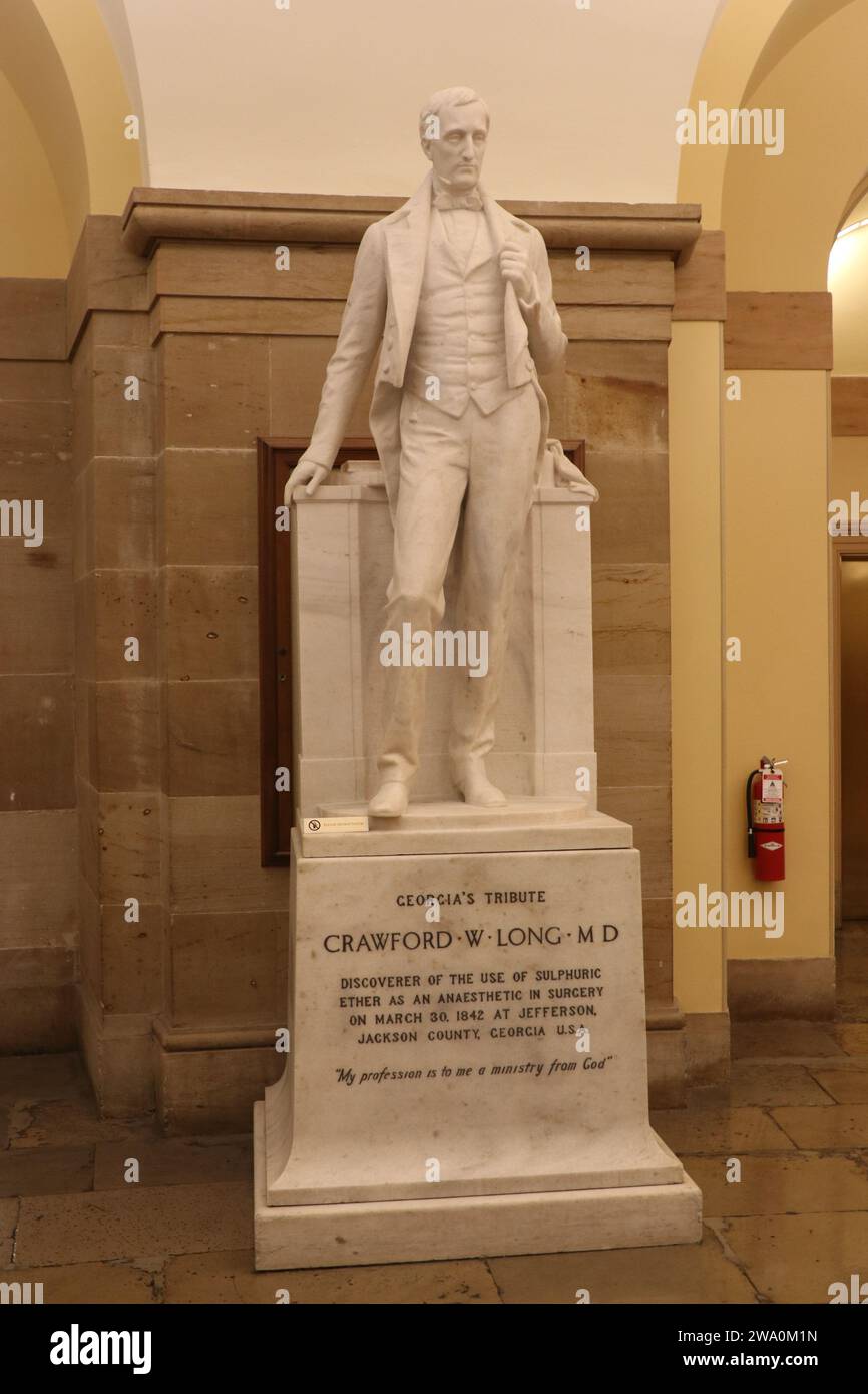 Statue of Crawford Long from Georgia in the US Capitol Stock Photo
