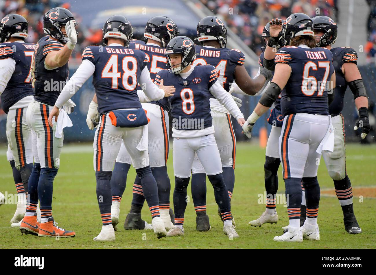 Chicago, United States. 31st Dec, 2023. Chicago Bears place kicker