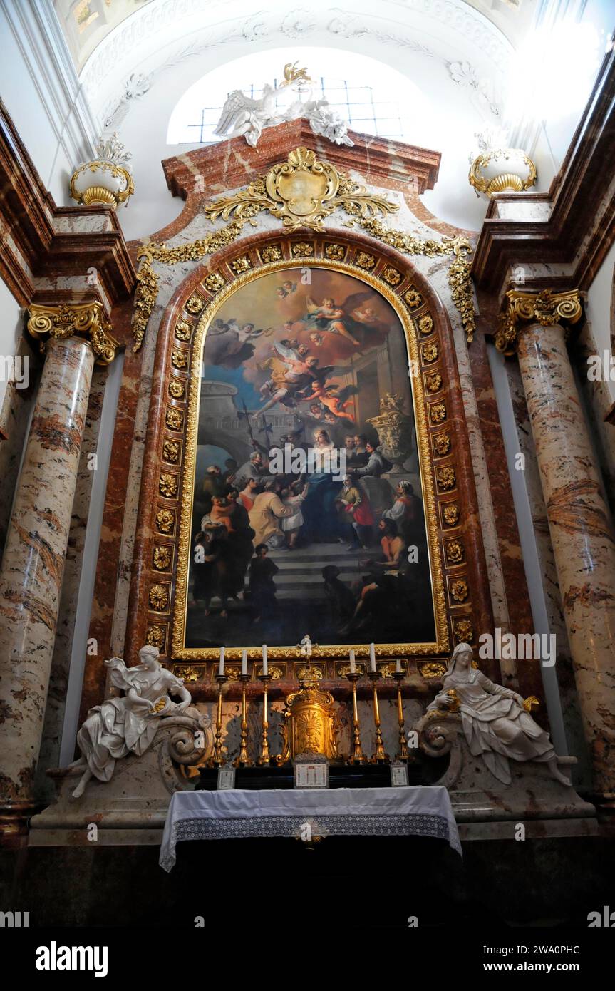 Side altar, Karlskirche, 1716-1736, Vienna, Austria, Europe Stock Photo