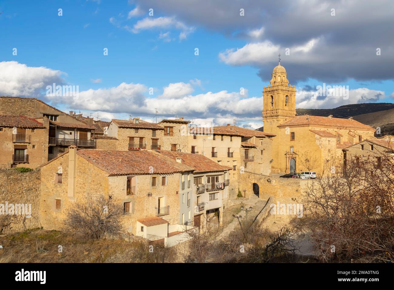 Mirambel is a stone small town in Teruel province, Spain. Stock Photo