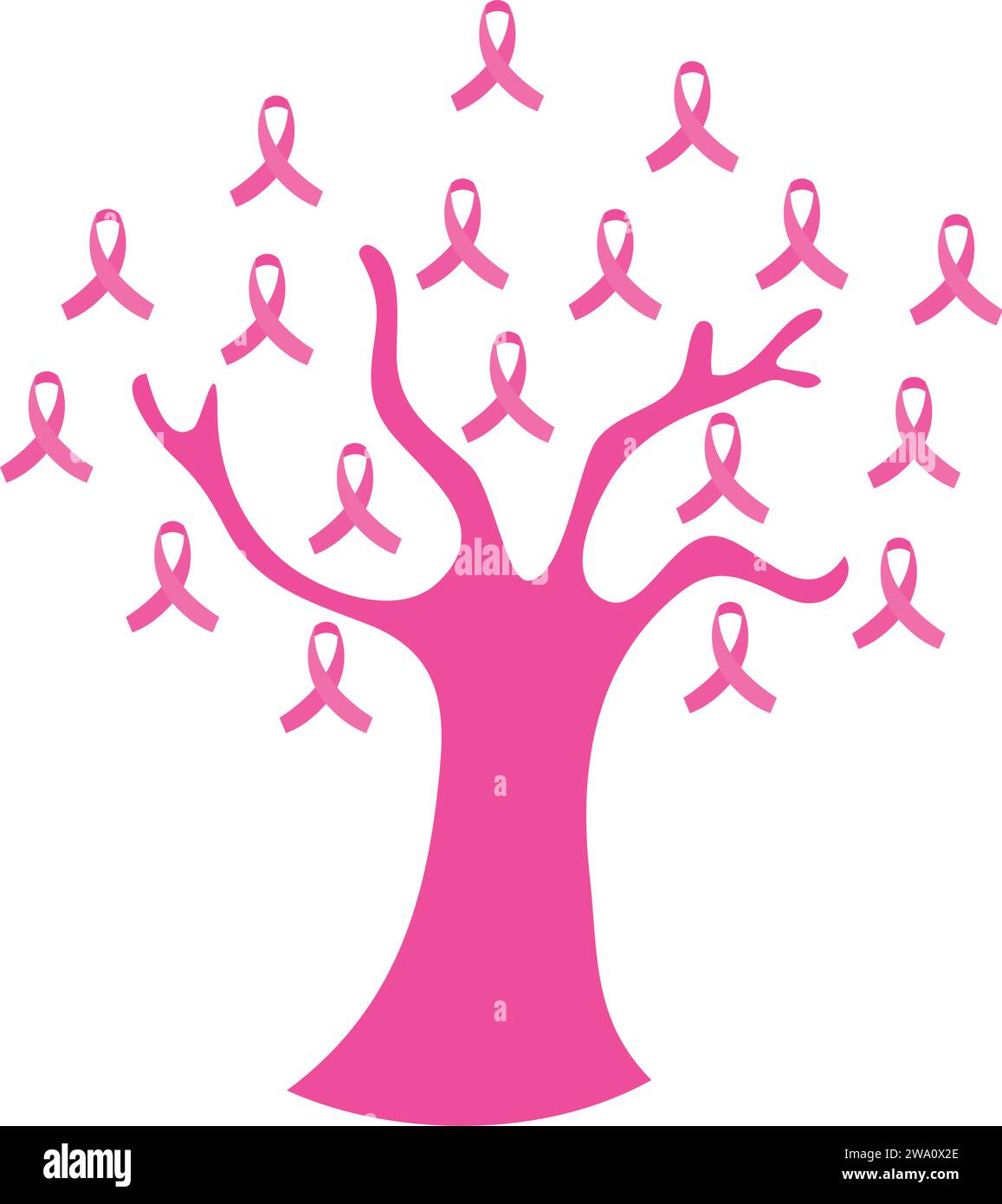 world cancer day pink ribbon tree Stock Vector Image & Art - Alamy