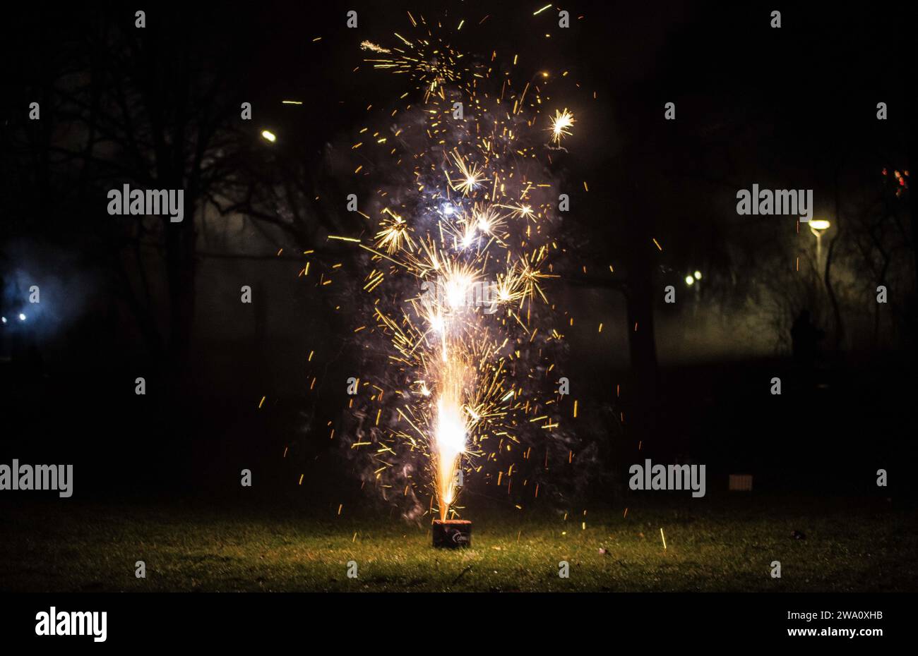 Munich, Germany. January 1, 2024: Fireworks in Munich, Germany. (Credit Image: © Sachelle Babbar/ZUMA Press Wire) EDITORIAL USAGE ONLY! Not for Commercial USAGE! Credit: ZUMA Press, Inc./Alamy Live News Stock Photo