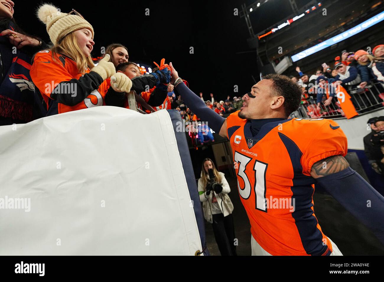 Denver Broncos safety Justin Simmons (31) leaves the field post game ...