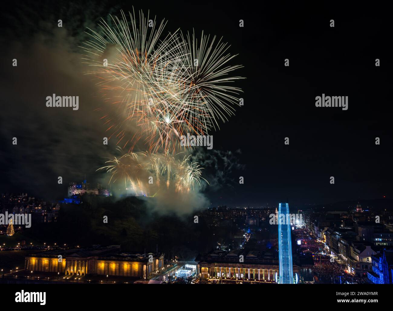 Edinburgh, Scotland, UK, 1st January 2024, Edinburgh Hogmanay fireworks