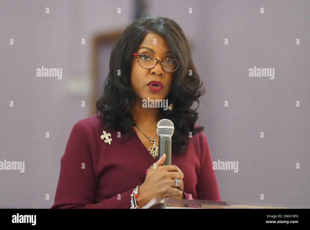 St. Louis Mayor Tishaura O. Jones makes her remarks during the New ...