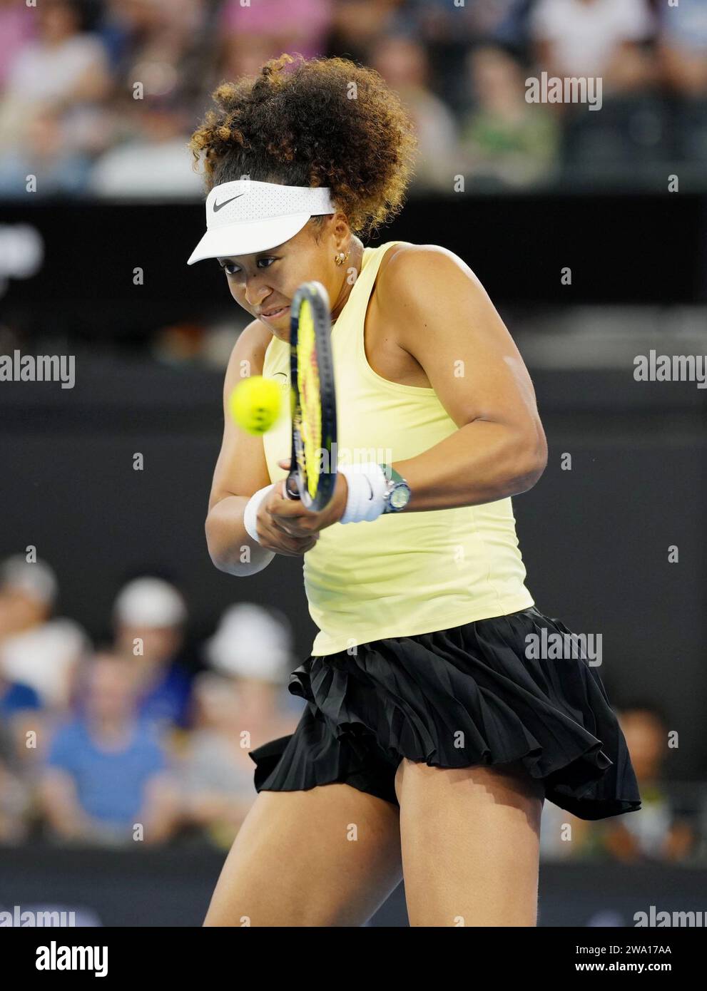 Former world No. 1 women's tennis player Naomi Osaka of Japan plays
