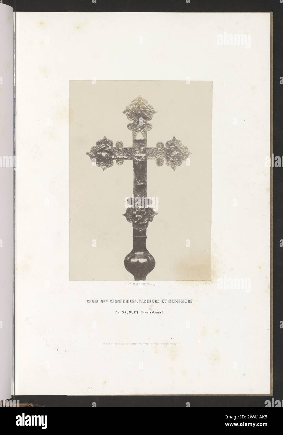 Crucifix from Saugues, c. 1850 - in or before 1857 photograph  France photographic support salted paper print crucifix  personal devotion. Madonna: i.e. Mary with the Christ-child Stock Photo