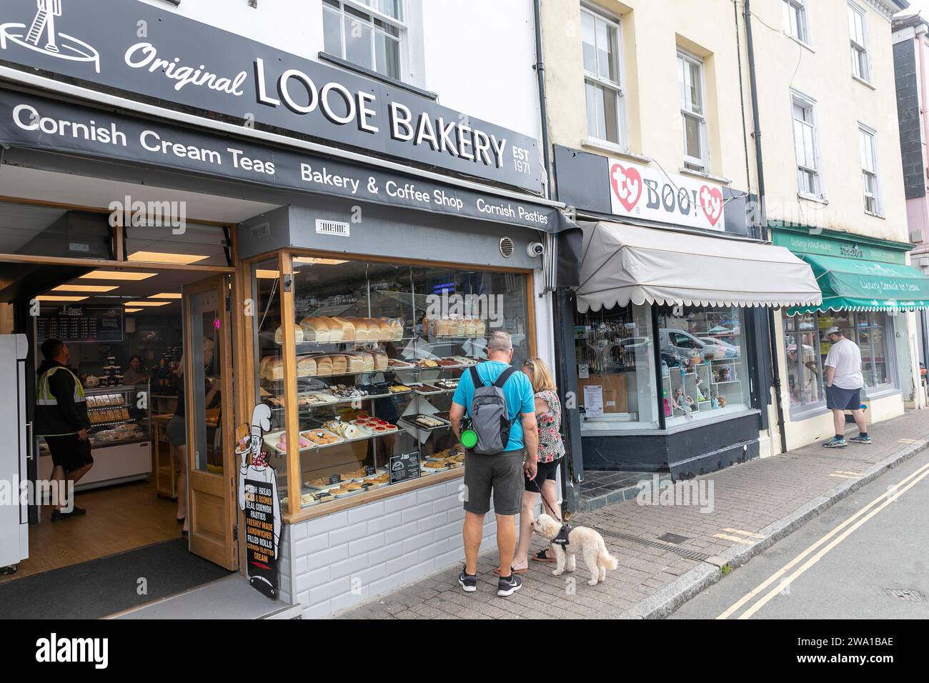 Original Looe bakery in this Cornish town offering cream teas, Cornish pasties and coffee, Cornwall, England,UK,2023 Stock Photo