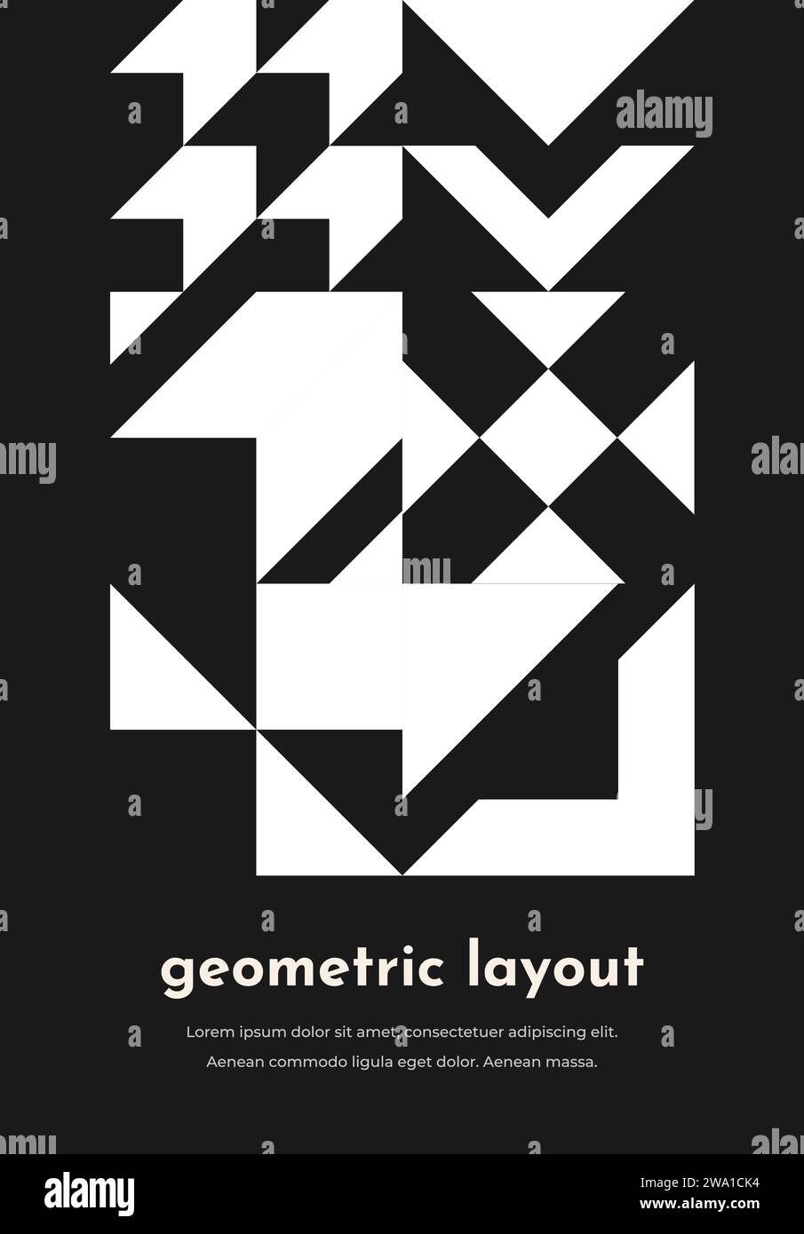 Abstract Bauhaus monochrome geometric pattern for poster or banner ...
