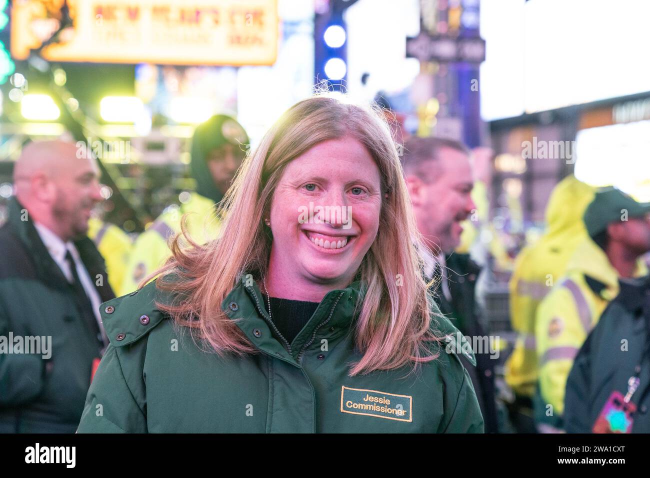 New York, United States. 31st Dec, 2023. Department of Sanitation Commissioner Jessica Tisch attends 2024 New Year's celebration on Times Square in New York on December 31, 2023. (Photo by Lev Radin/Sipa USA) Credit: Sipa USA/Alamy Live News Stock Photo