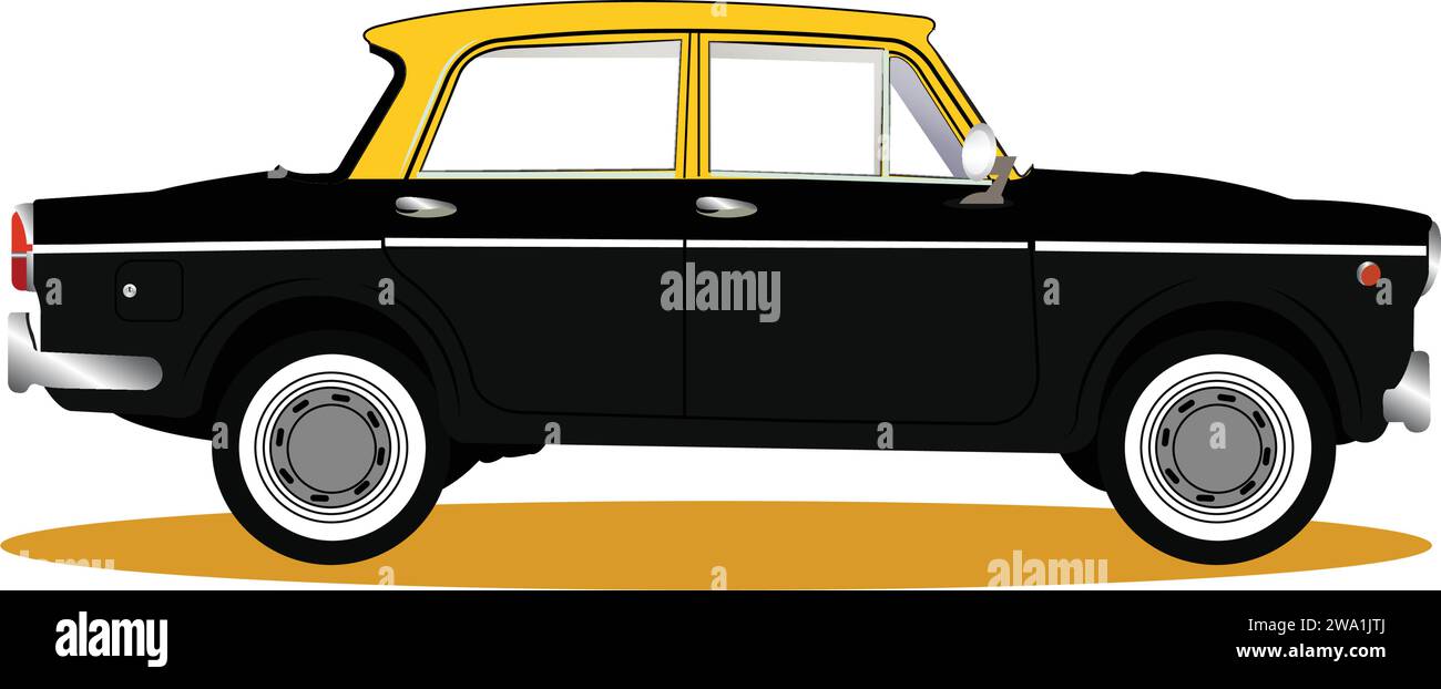 Illustration of indian car taxi vector Stock Vector