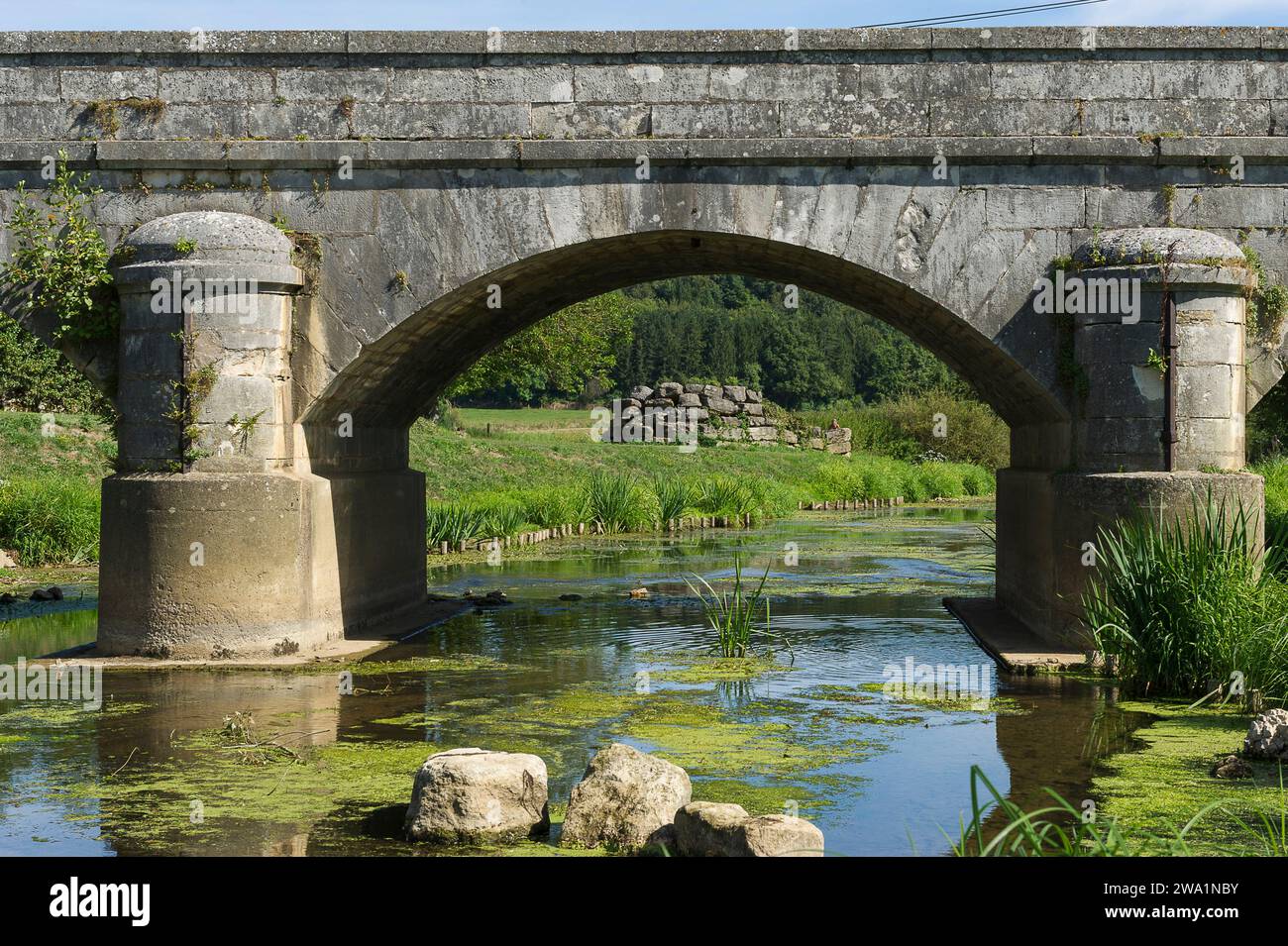 Quelques kilometres apres sa source la Meuse traverse le village de
