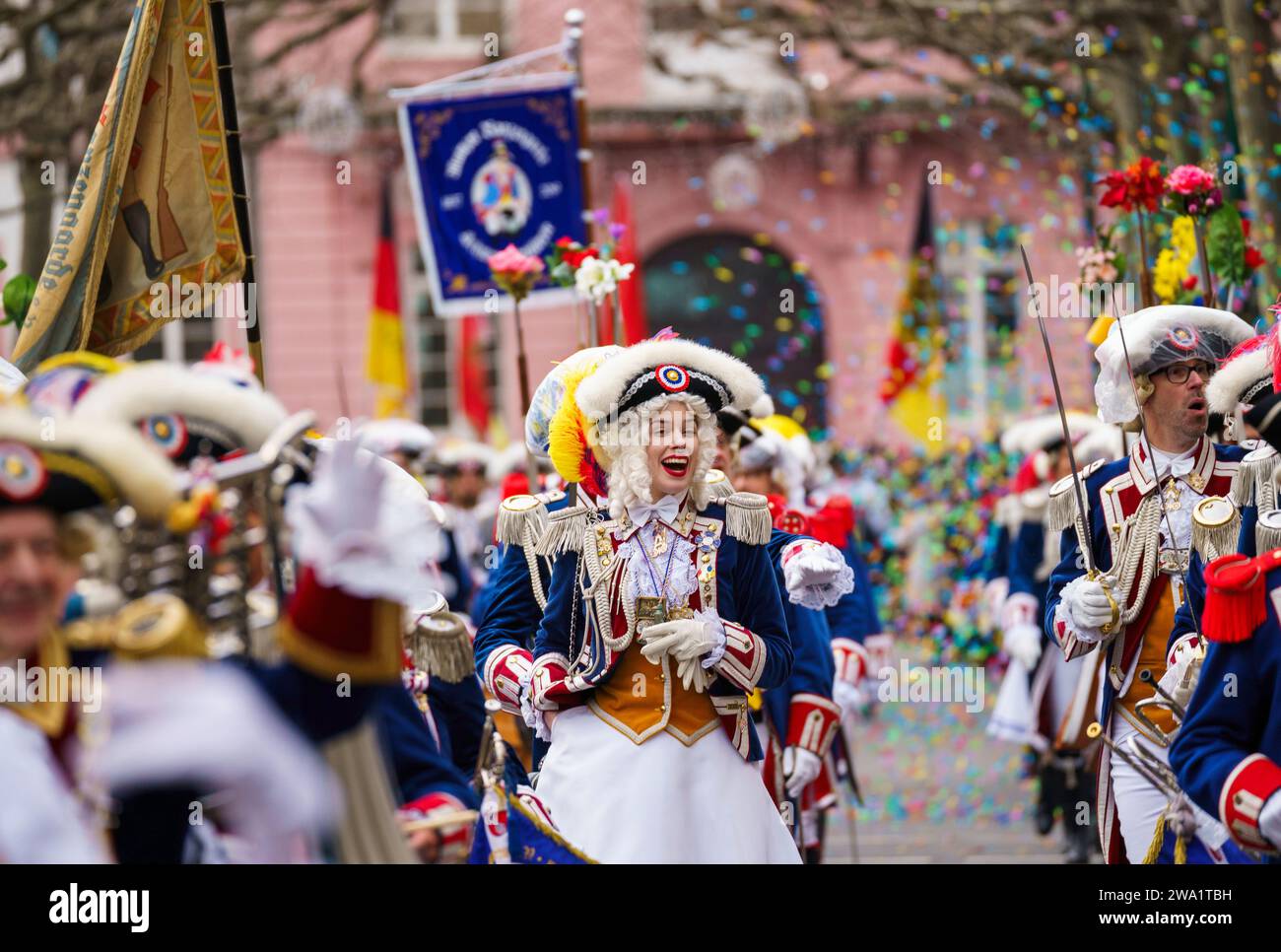 Mainz, Germany. 01st Jan, 2024. A guard of the Mainz Prinzengarde ...