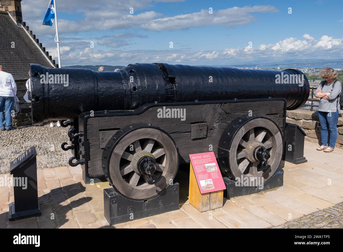 Mons Meg medieval bombard cannon from 1449 in Edinburgh Castle in city