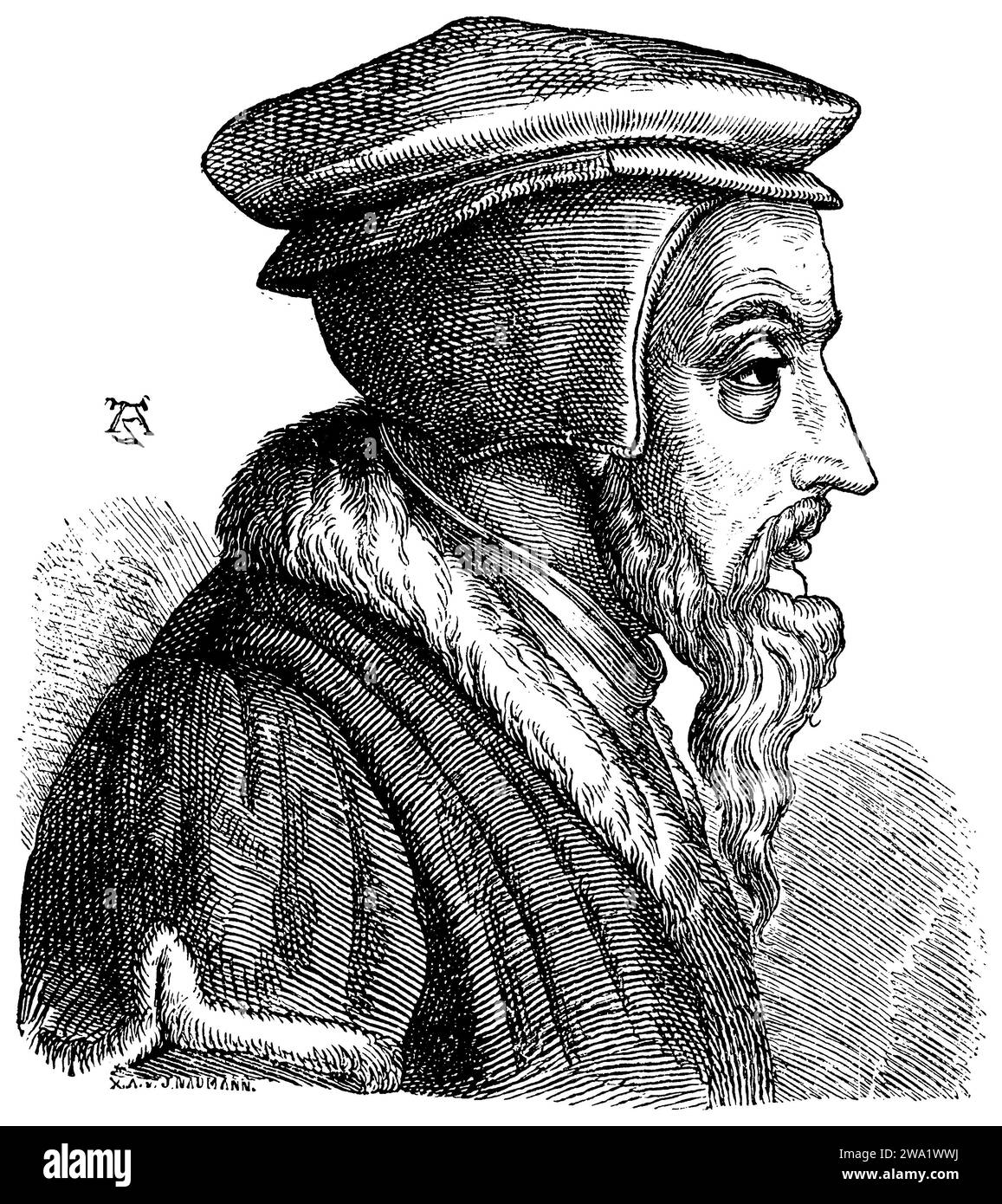 , ,  (literary history book, 1896), Calvin, Johannes (1509-1564), Reformator, Stock Photo