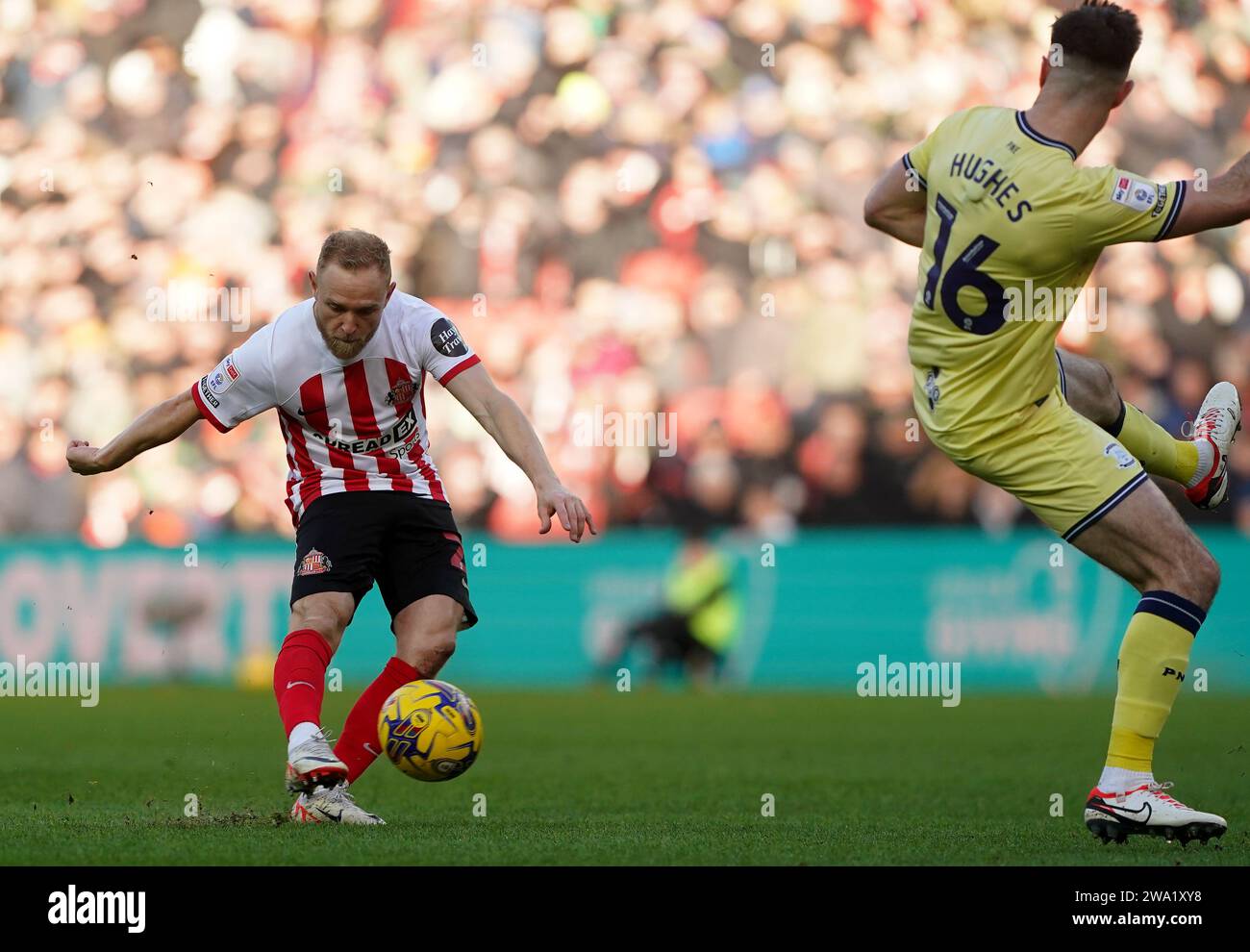 Sunderland's Alex Pritchard scores their side's first goal of the game