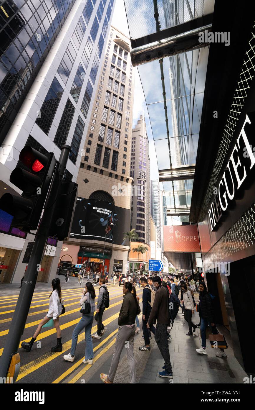 Central is Hong Kong’s frenetic business and retail heart, crammed with skyscrapers, swanky malls and luxury hotels Stock Photo