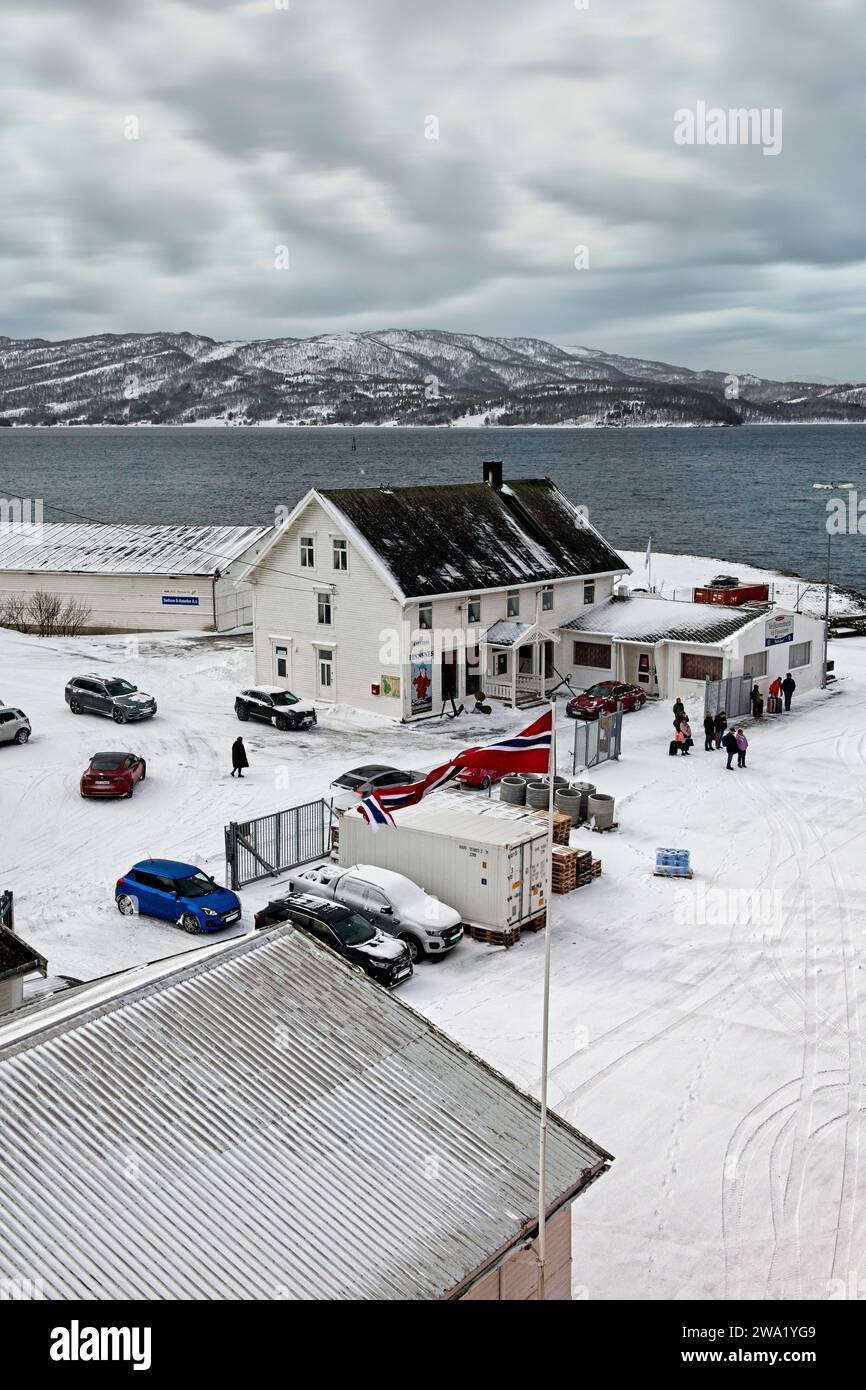The port of Finnsnes arctic Norway Stock Photo