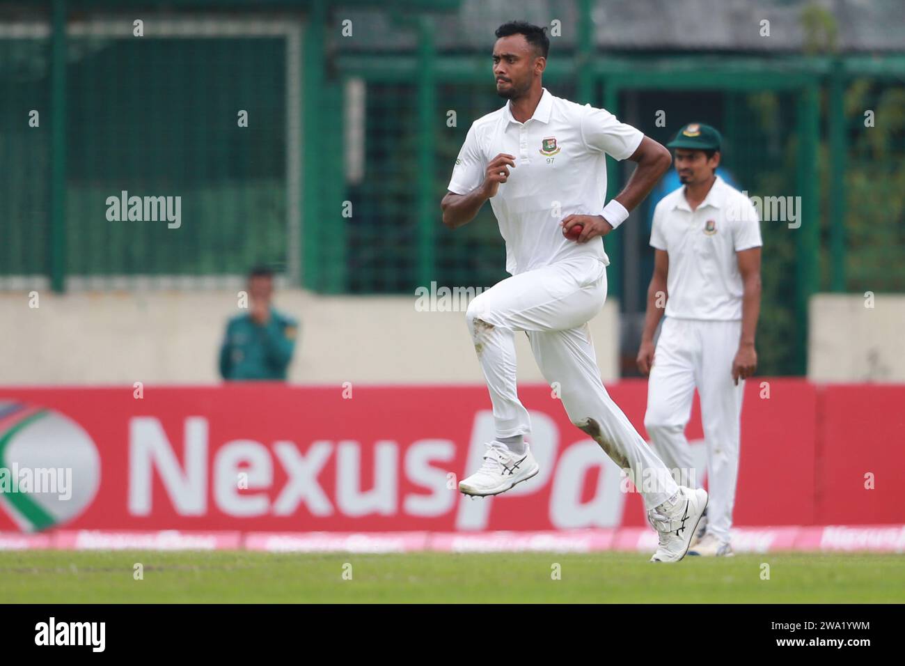 Bangladeshi pace bowler Shariful Islam bowl during BangladeshNew