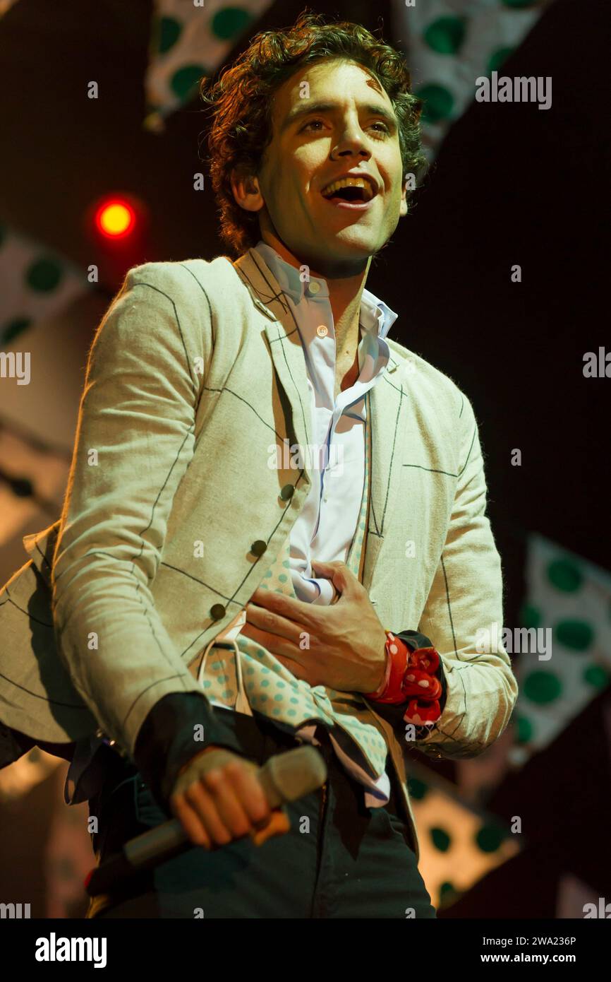 Mika plays live in 2013 at the Ronquieres Festival | Mika a la deuxieme edition du Ronquieres Festival  Pix: Michael Holbrook Penniman Stock Photo