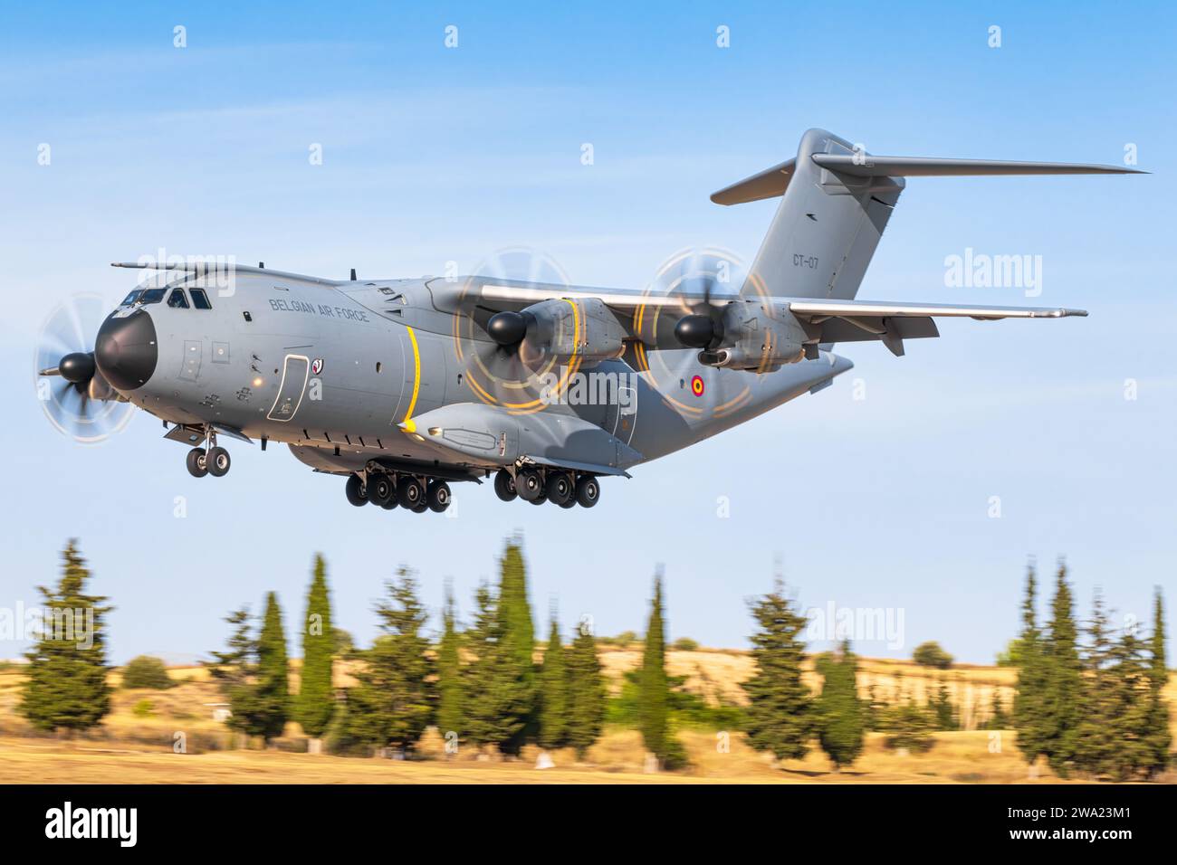 Airbus A400M from Belgium - Air Force at Tanagra Stock Photo