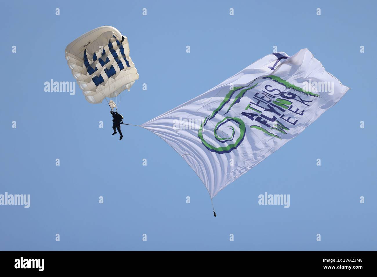 Tanagra Air Base - Greece September 5th 2023: Parachute from Greece - Navy at Tanagra Stock Photo