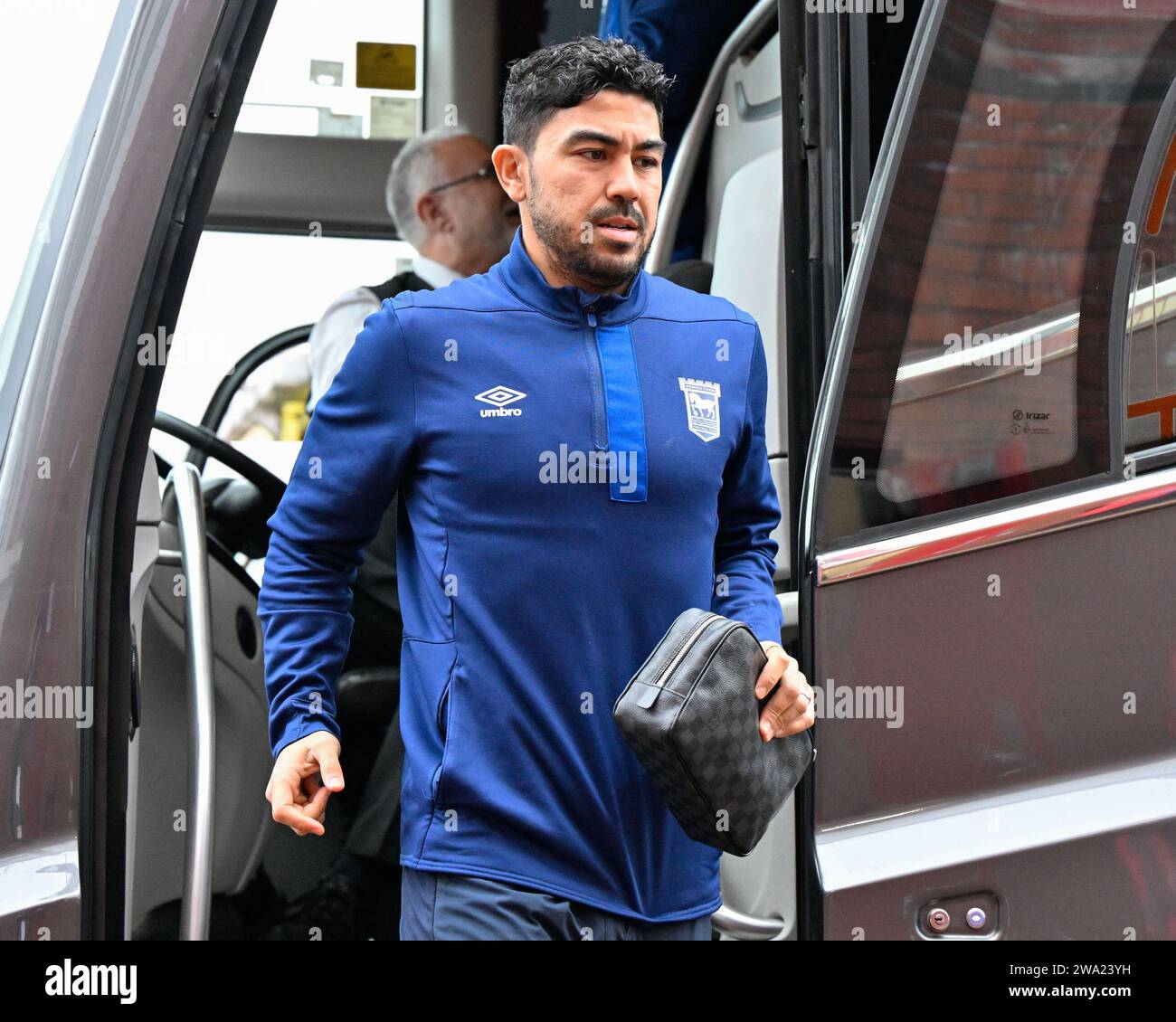 Sam Morsy of Ipswich Town arrives ahead of the match, during the Sky 
