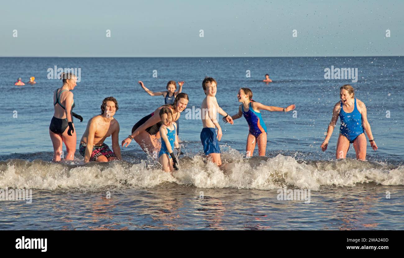Portobello, Edinburgh, Scotland, UK. 1st January 2024. Loony Dook, Carr