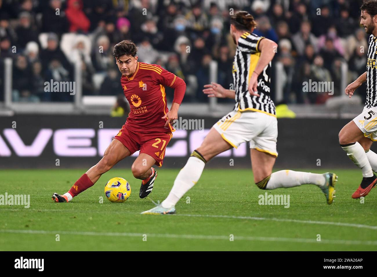 Paulo Dybala (AS Roma) and Adrien Rabiot (Juventus) are playing during ...