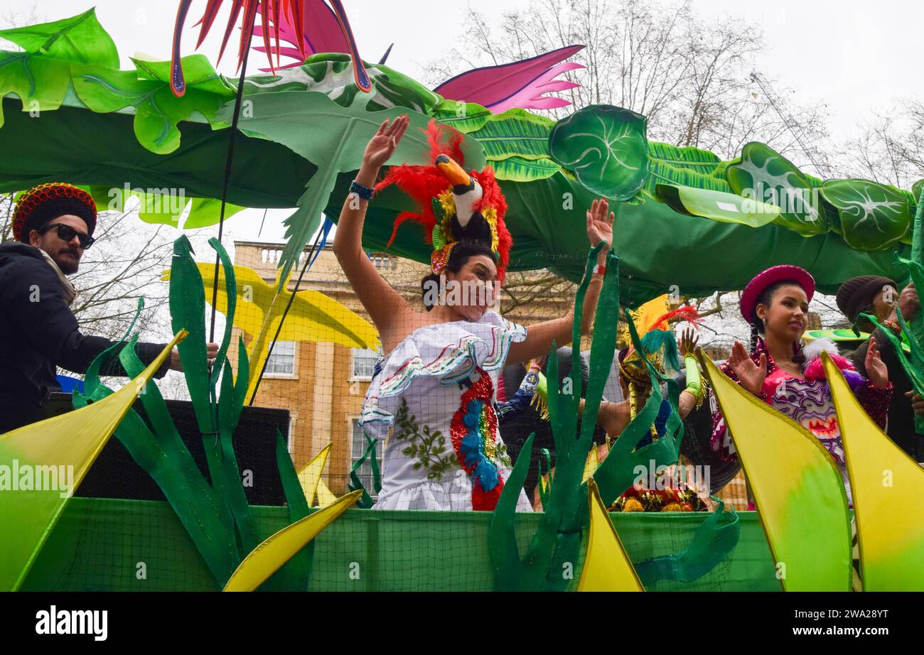 London, England, UK. 1st Jan, 2024. Participants in London's New Year's