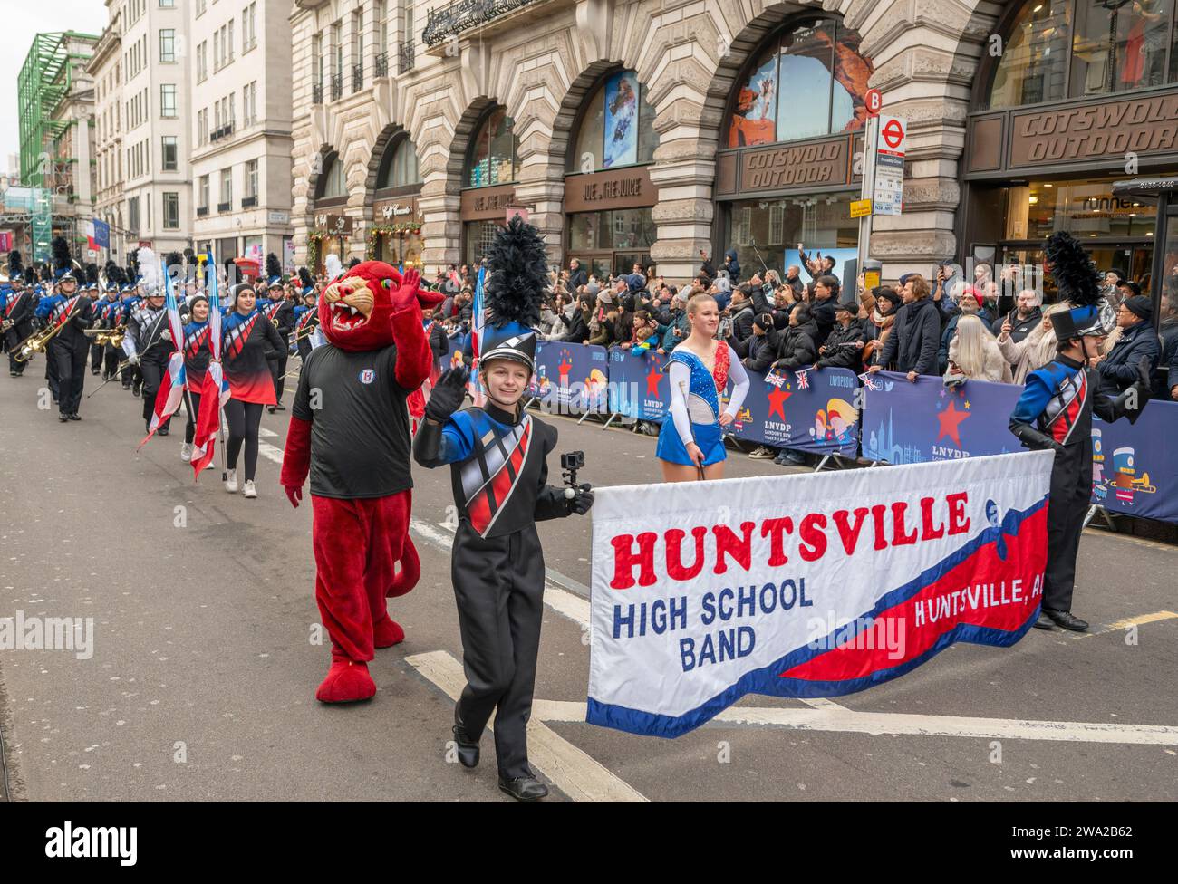 London, UK. 1st Jan, 2024. The colourful LNYDP2024 takes place in