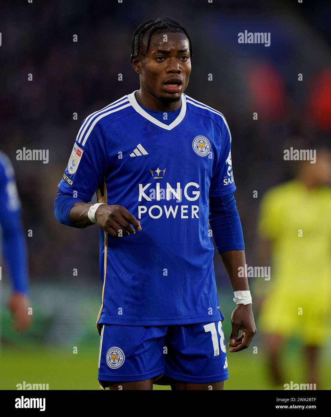 Leicester City's Abdul Fatawu during the Sky Bet Championship match at