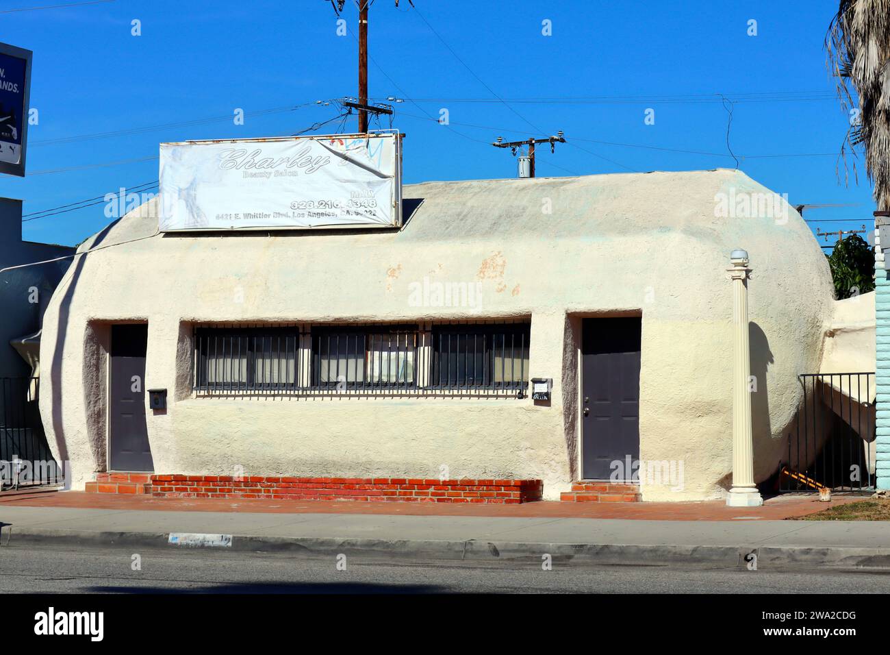 Los Angeles, California: The Tamale Building, a programmatic architecture built in 1929, located at 6421 Whittier Blvd, East Los Angeles Stock Photo