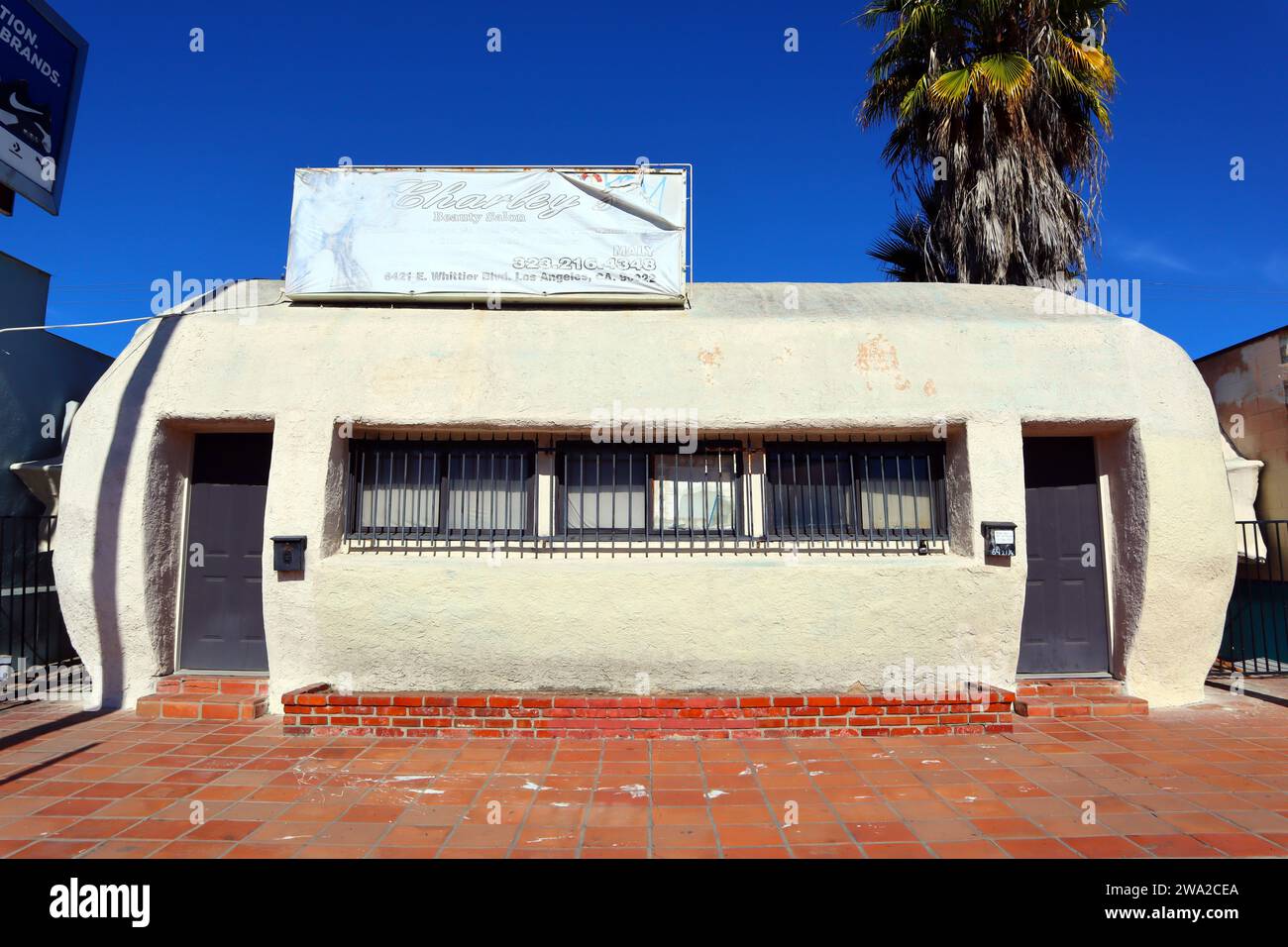 Los Angeles, California: The Tamale Building, a programmatic architecture built in 1929, located at 6421 Whittier Blvd, East Los Angeles Stock Photo