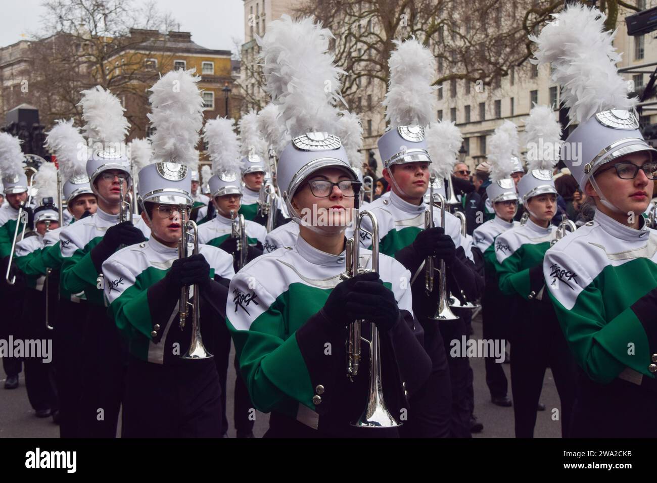 London, UK. 1st January 2024. Participants in London's New Year's Day