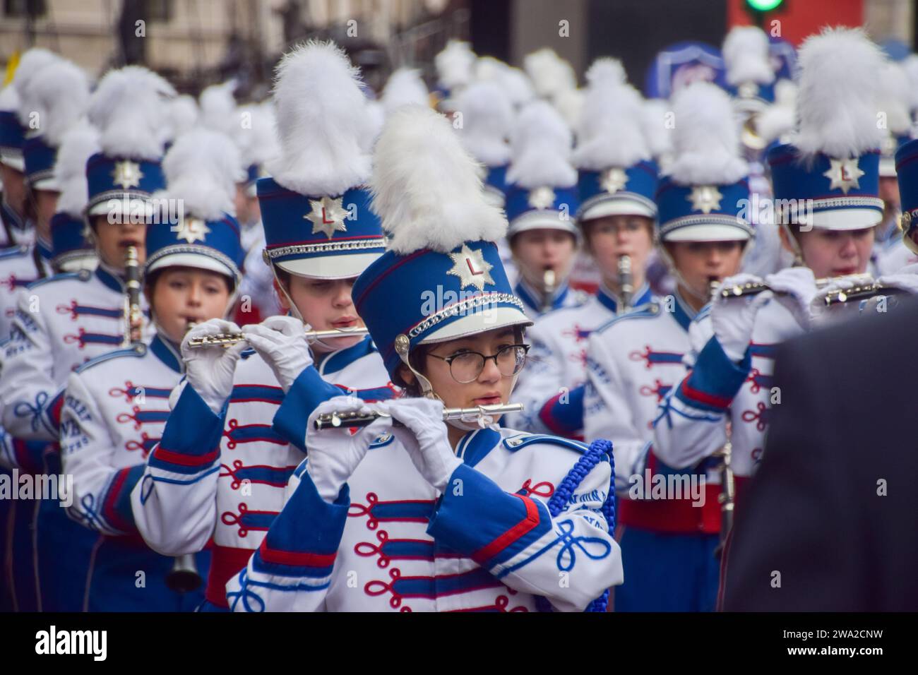 London, UK. 1st January 2024. Participants in London's New Year's Day