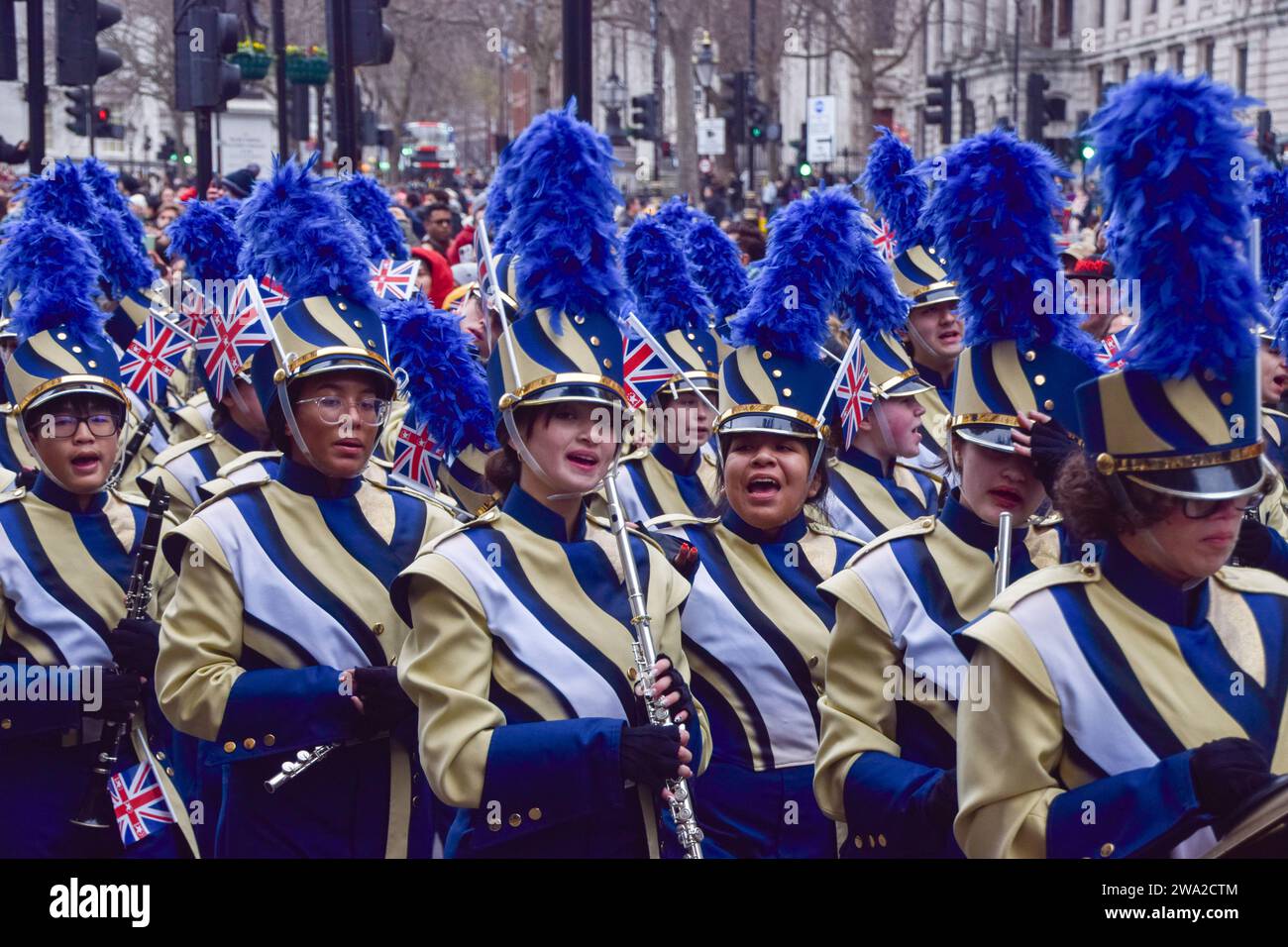 London, UK. 1st January 2024. Participants in London's New Year's Day