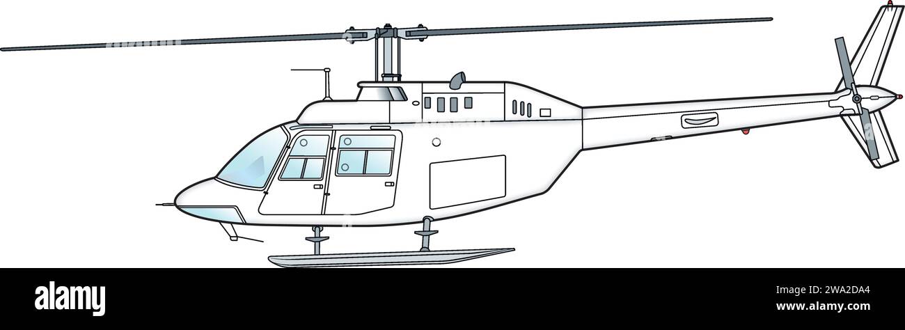 Leichter Hubschrauber Bell 206 Stock Vector