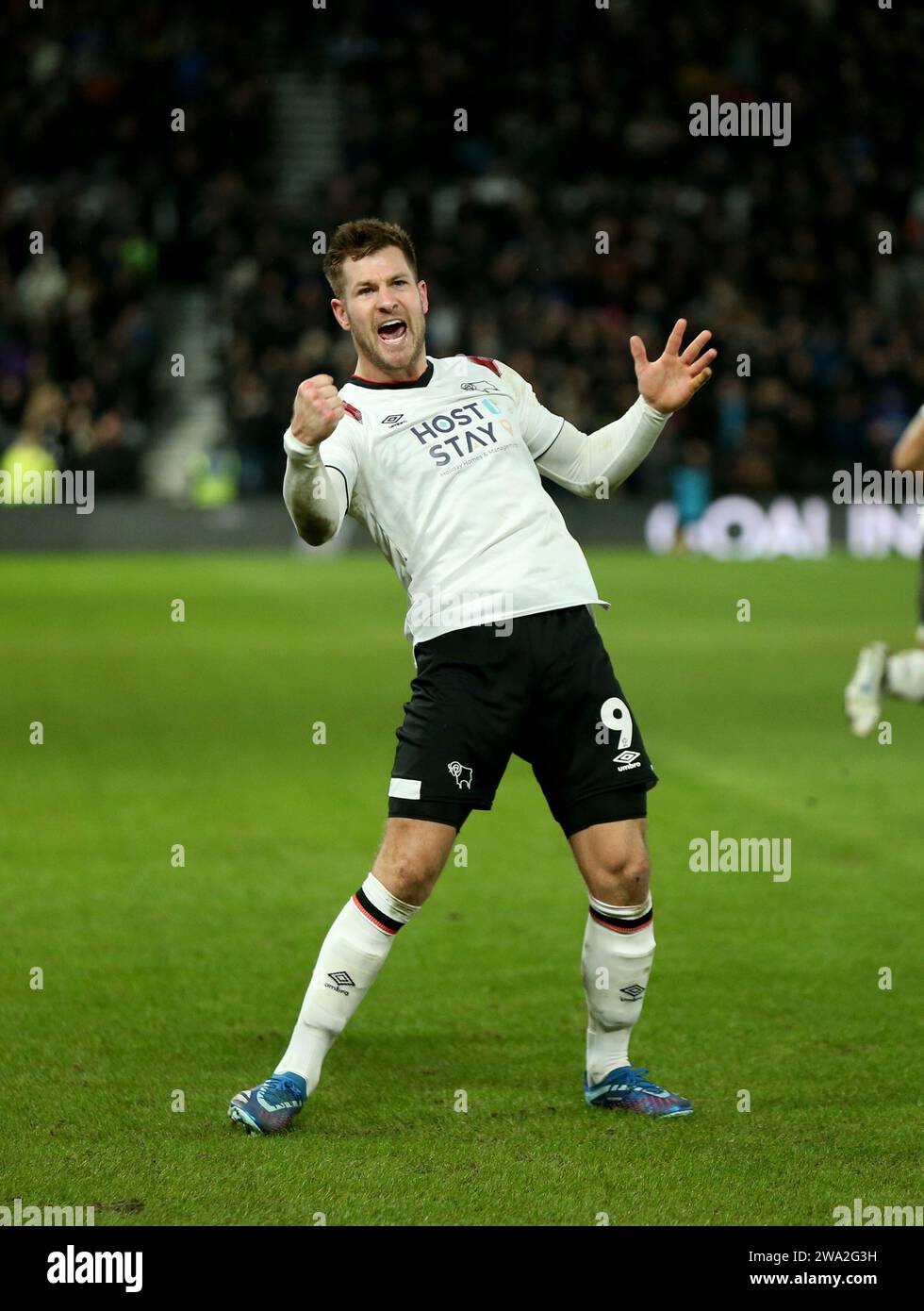 Derby County's James Collins celebrates scoring his sides second goal