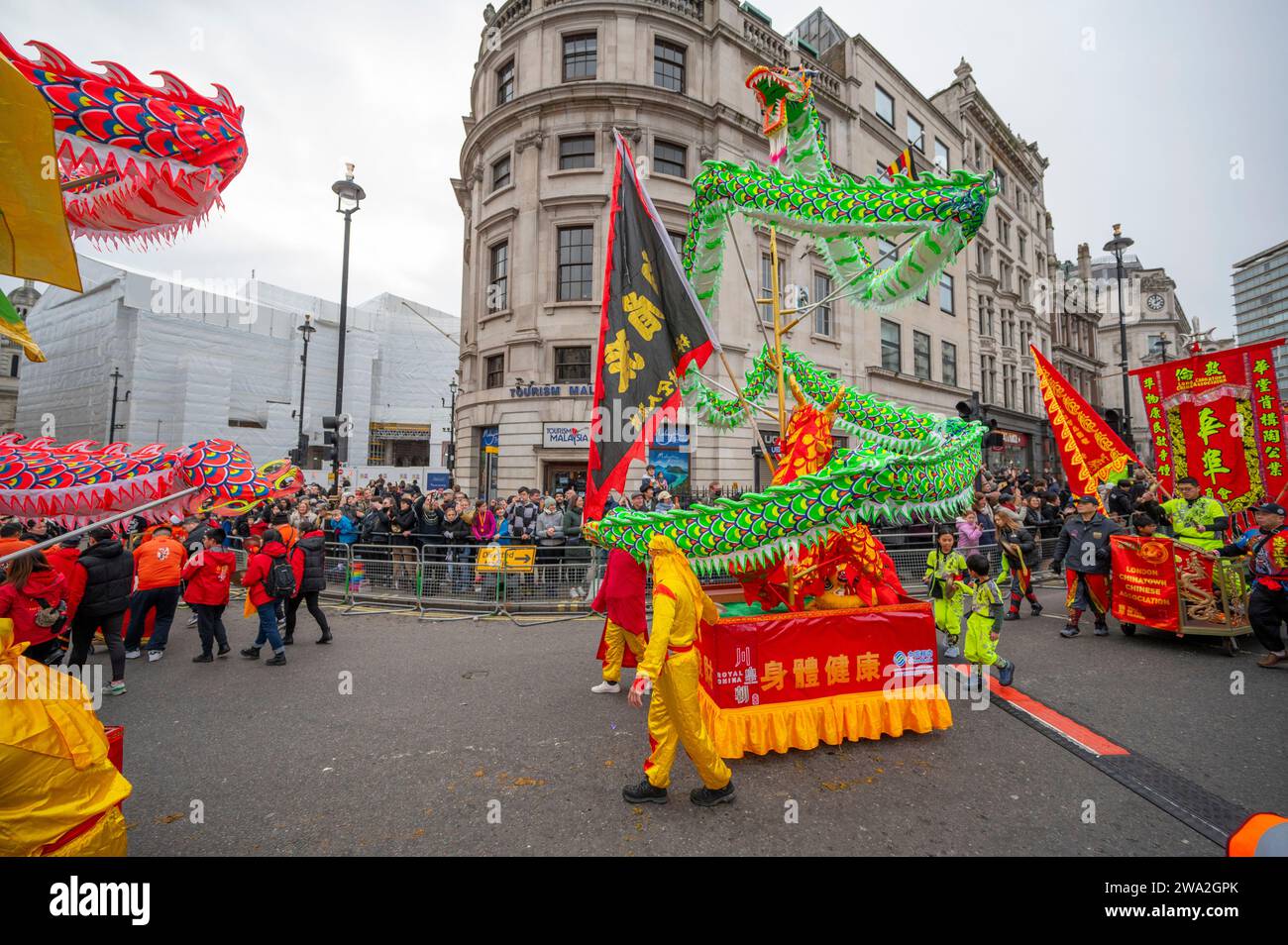 London UK 1st Jan 2024 The Colourful LNYDP2024 Takes Place In   London Uk 1st Jan 2024 The Colourful Lnydp2024 Takes Place In Central London From Piccadilly Outside The Ritz And Finishing At Whitehall And Watched By Thousands Of Spectators Lining The Route Credit Malcolm Parkalamy Live News 2WA2GPK 