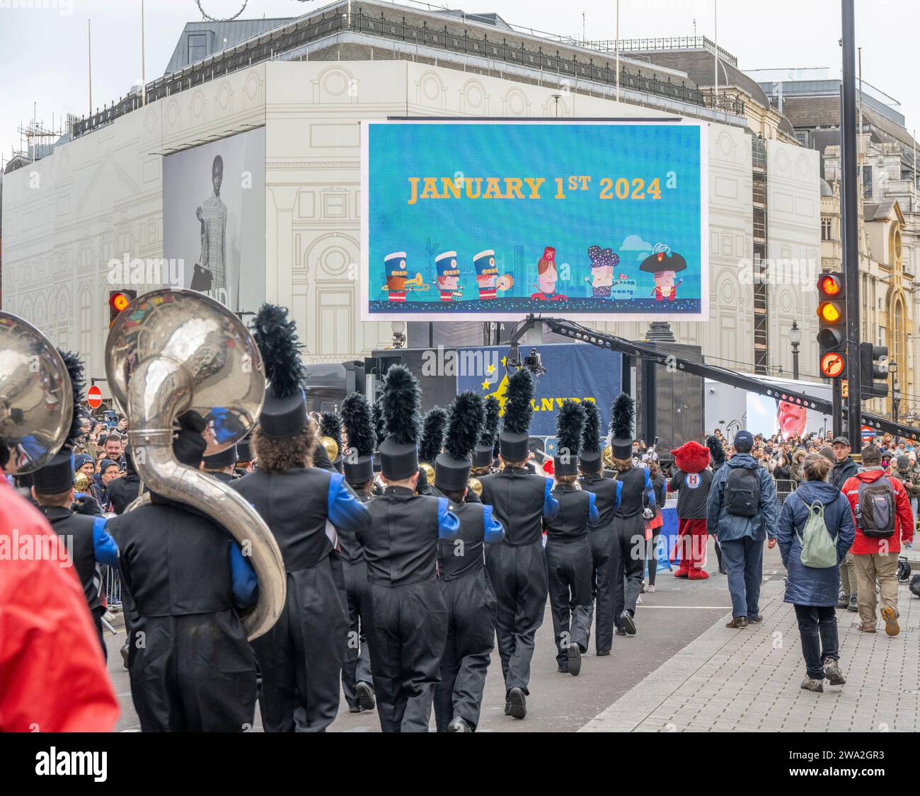 London UK 1st Jan 2024 The Colourful LNYDP2024 Takes Place In   London Uk 1st Jan 2024 The Colourful Lnydp2024 Takes Place In Central London From Piccadilly Outside The Ritz And Finishing At Whitehall And Watched By Thousands Of Spectators Lining The Route Credit Malcolm Parkalamy Live News 2WA2GR3 