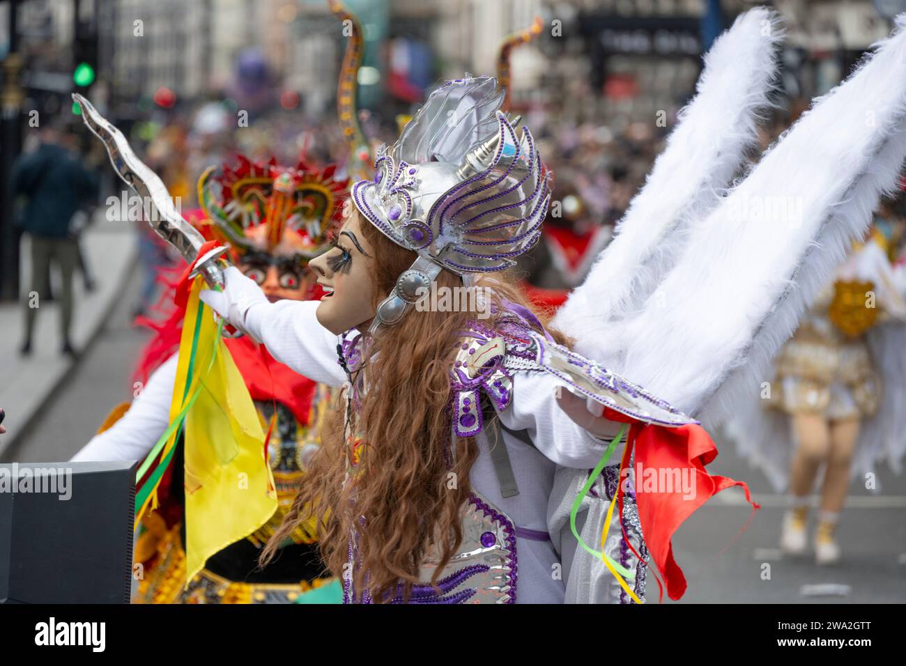 London UK 1st Jan 2024 The Colourful LNYDP2024 Takes Place In   London Uk 1st Jan 2024 The Colourful Lnydp2024 Takes Place In Central London From Piccadilly Outside The Ritz And Finishing At Whitehall And Watched By Thousands Of Spectators Lining The Route Credit Malcolm Parkalamy Live News 2WA2GTT 