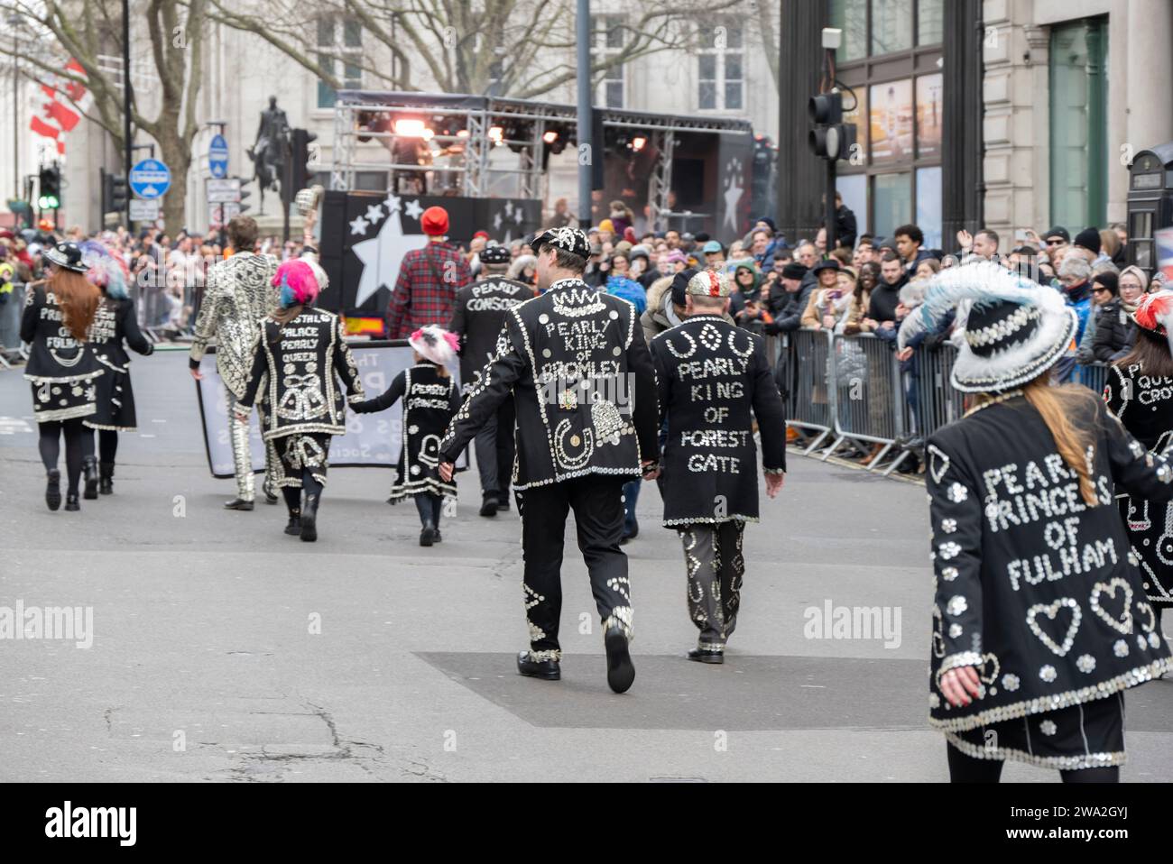 London UK 1st Jan 2024 The Colourful LNYDP2024 Takes Place In   London Uk 1st Jan 2024 The Colourful Lnydp2024 Takes Place In Central London From Piccadilly Outside The Ritz And Finishing At Whitehall And Watched By Thousands Of Spectators Lining The Route Credit Malcolm Parkalamy Live News 2WA2GYJ 