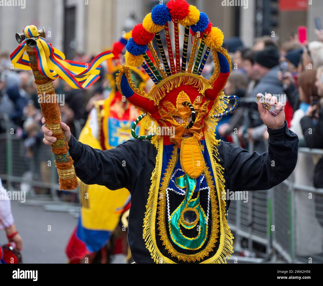 London UK 1st Jan 2024 The Colourful LNYDP2024 Takes Place In   London Uk 1st Jan 2024 The Colourful Lnydp2024 Takes Place In Central London From Piccadilly Outside The Ritz And Finishing At Whitehall And Watched By Thousands Of Spectators Lining The Route Credit Malcolm Parkalamy Live News 2WA2H56 