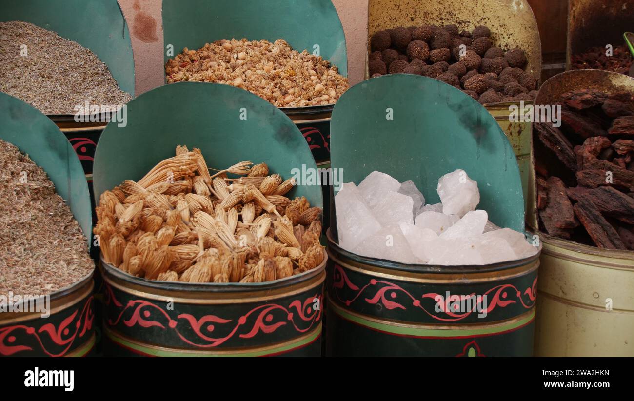 Marrakesh spice market Stock Photo