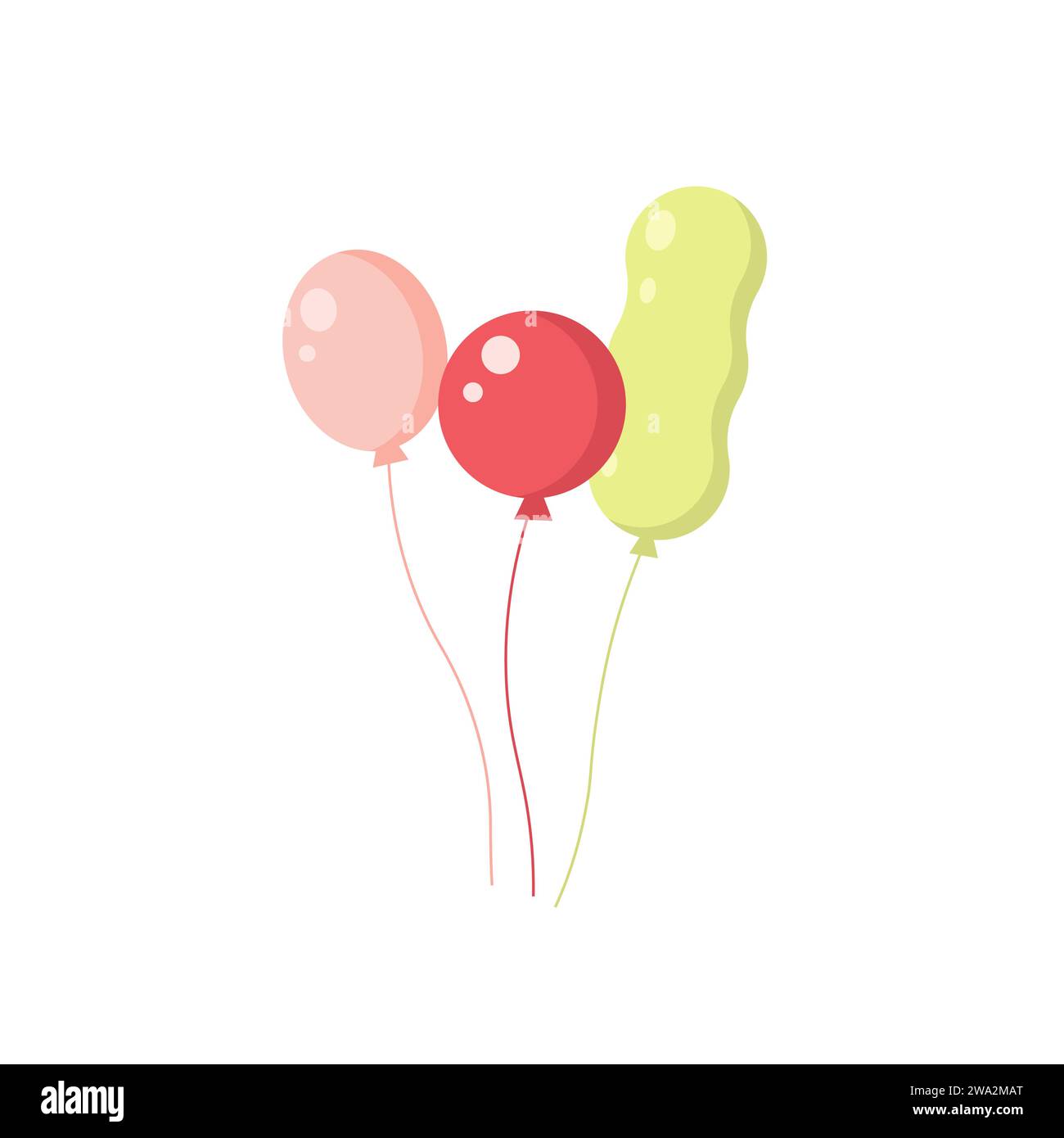 Balloons in cartoon flat style for celebrating and carnival. Balloons ...