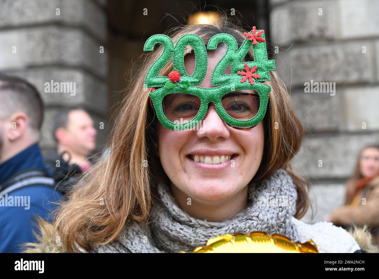 London, UK. 1st Jan, 2024. London's annual New Year parade featuring hundreds of float in