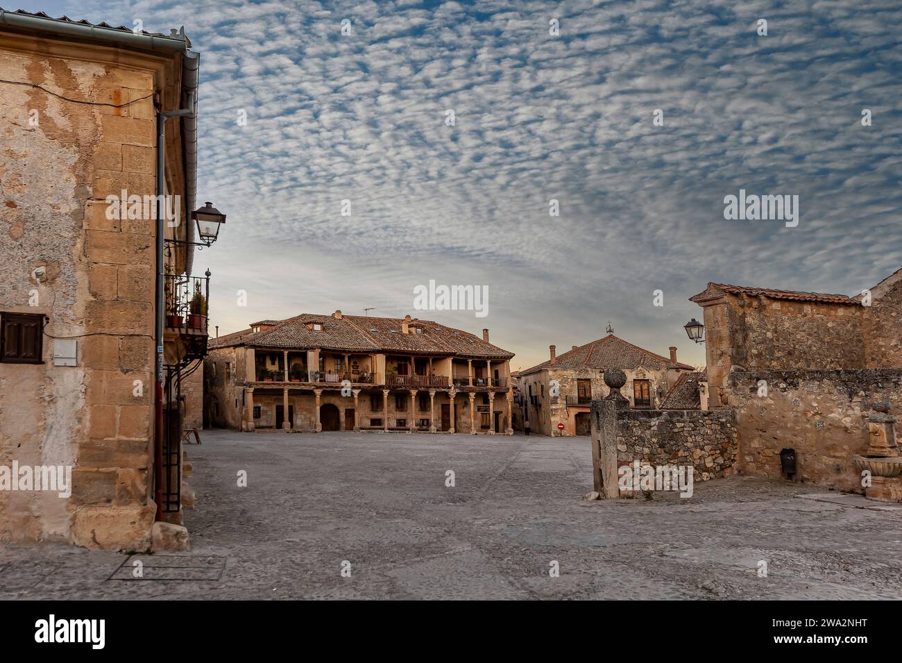Typical street in the historic center of Pedraza. Segovia. Spain. Stock Photo